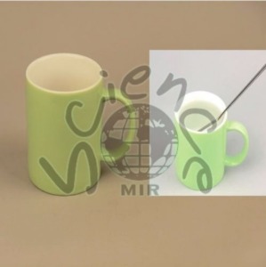 연두색도자기컵(손잡이)(높이가높고불투명한컵)(MIR-30471)