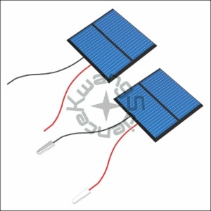 태양전지판(정사각/2V 120mA)-일반전선-악어 집게 전선